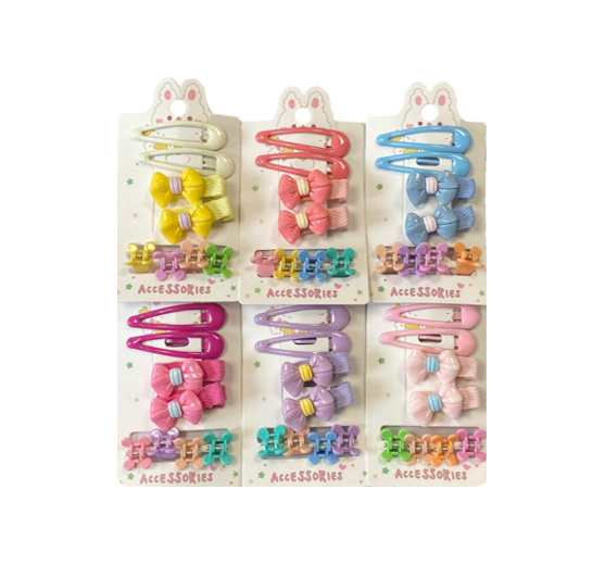 Hair Accessories Clips Assorted Designs and Colors Pack of 12