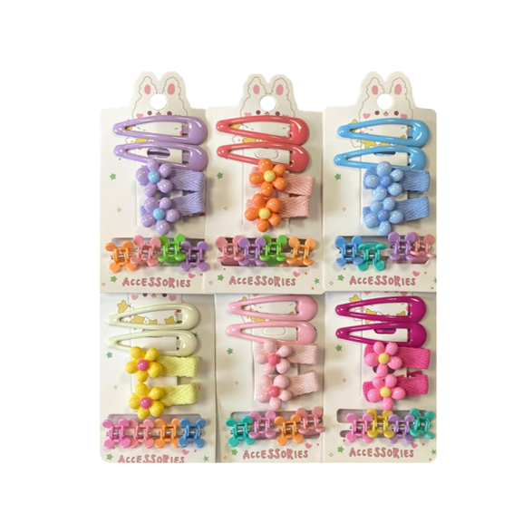 Hair Accessories Clips Assorted Designs and Colors Pack of 12