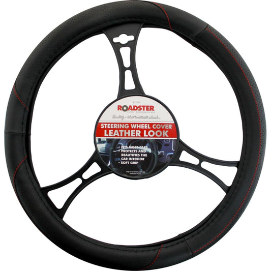 Red Leather Look Steering Wheel Cover Enhance Your Driving Experience
