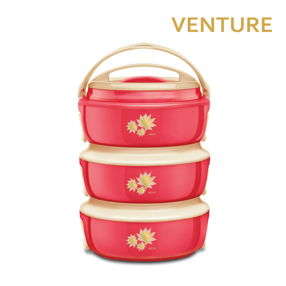 SQ Professional Venture Insulated Hot Pot Set of 3 Pink 15L Stylish and Functional Kitchen Essential