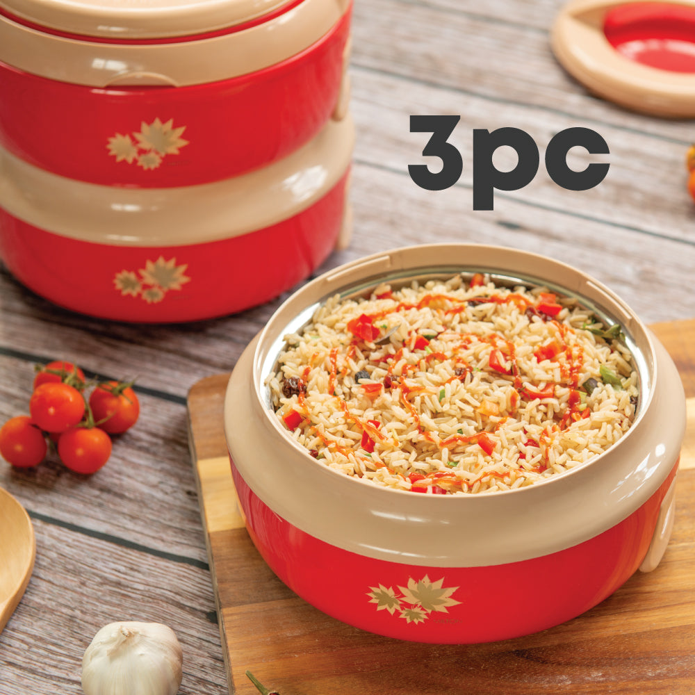 SQ Professional Venture Insulated Hot Pot Set of 3 Pink 15L Stylish and Functional Kitchen Essential