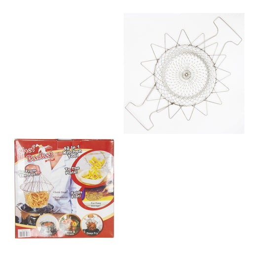 Stainless Steel Folding Chips Basket for Easy Cooking