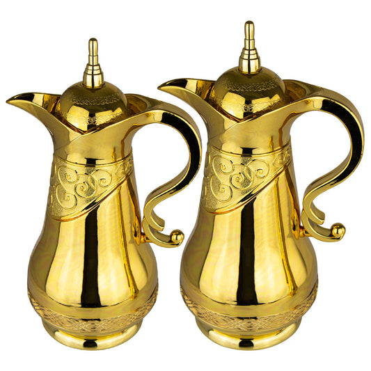Durane Ornate Tea Coffee Vacuum Flask Set of 2 500ml 1L