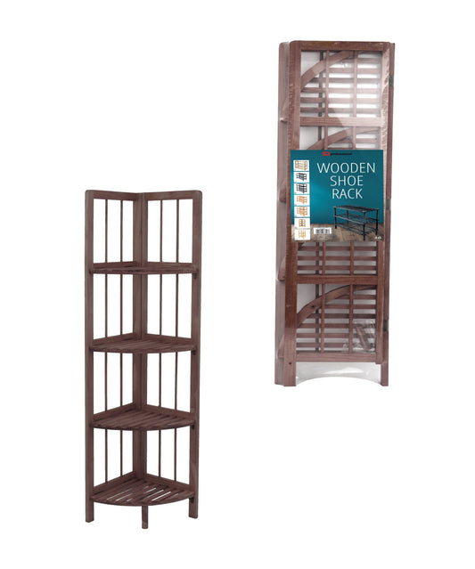 4 Tier Coffee Wooden Corner Rack Stylish and SpaceSaving Storage Solution