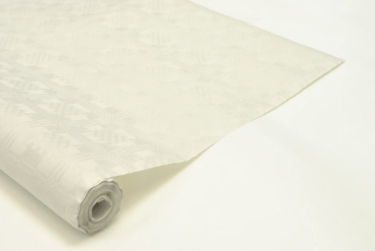 Eco Disposable White Damask Table Banquet Roll 100 x 12m