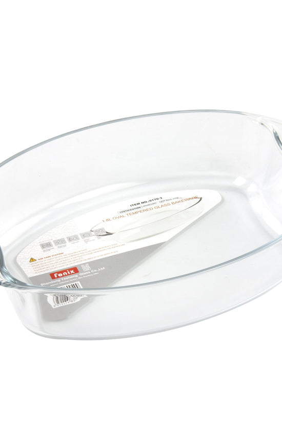 Durane Oval Tempered Glass Baking Dish 18L Capacity
