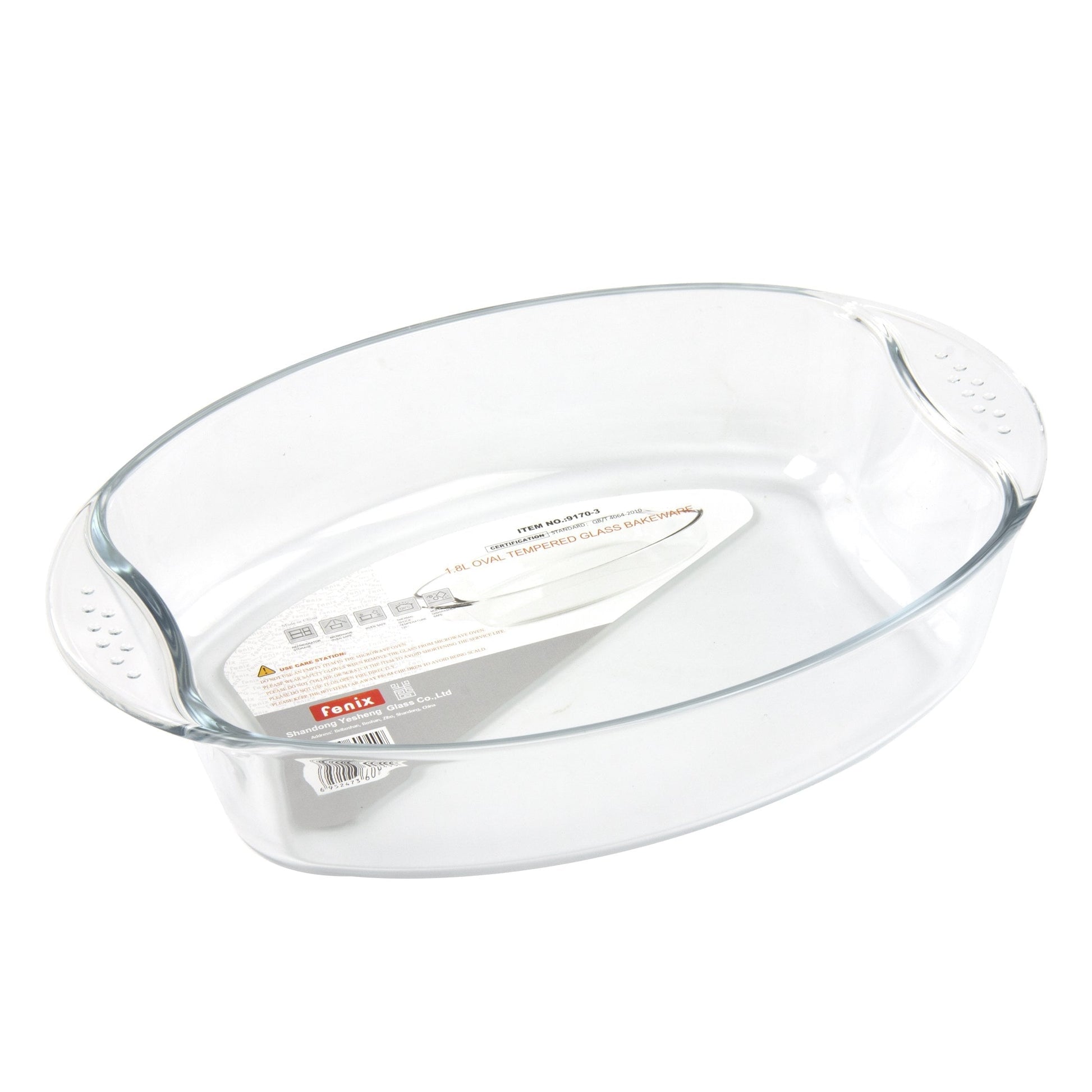 Durane Oval Tempered Glass Baking Dish 18L Capacity