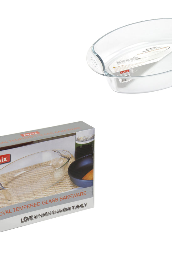 Durane Oval Tempered Glass Baking Dish 18L Capacity
