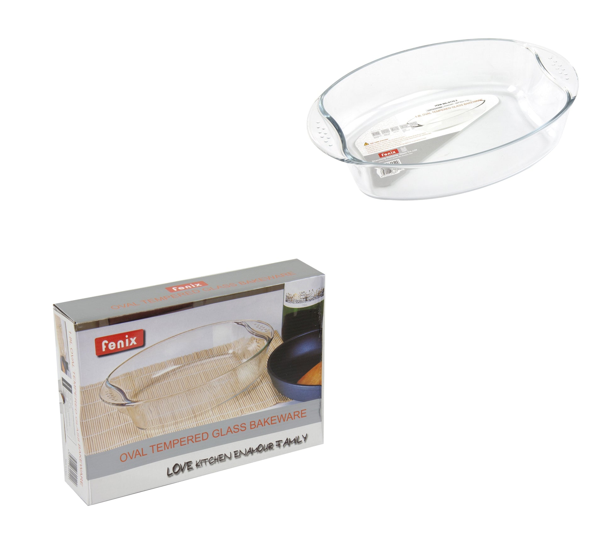 Durane Oval Tempered Glass Baking Dish 18L Capacity