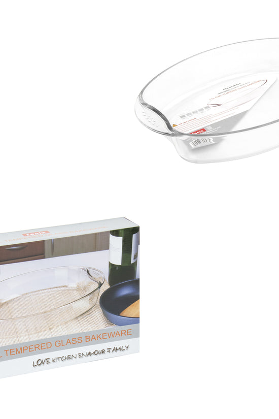 Durable Oval Tempered Glass Baking Dish 32 x 26cm