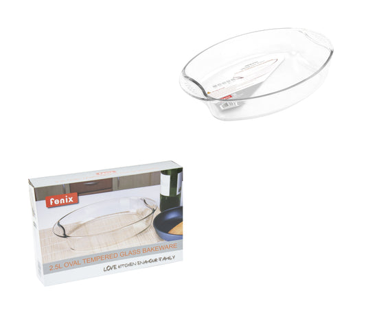 Premium Oval Glass Baking Roaster Dish 25 Litre