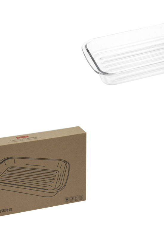 Durane Tempered Glass Ribbed Oven Roasting Tray Premium Quality 2L Capacity