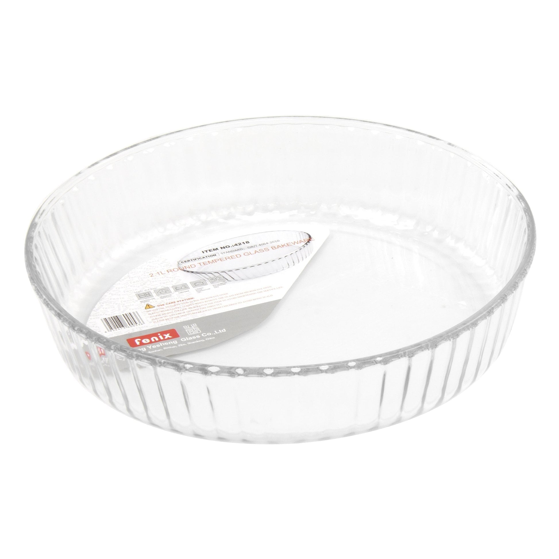 Durane Tempered Glass Round Flan Tray 2L Baking Cooking Dish
