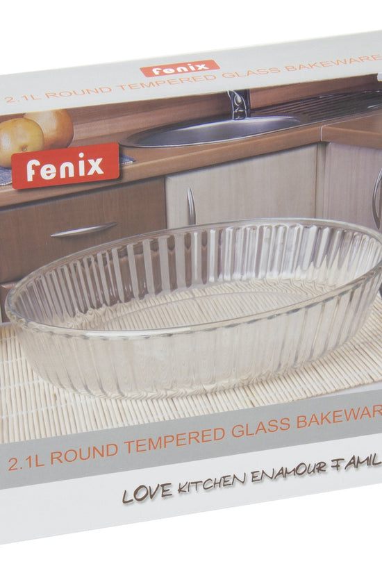 Durane Tempered Glass Round Flan Tray 2L Baking Cooking Dish