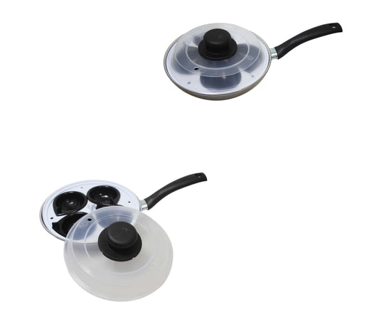 NonStick 4Egg Poacher Pan with Long Handle