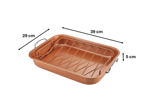 Premium Metal Oven Roasting Tray with Rack Ideal for Roasting and Baking