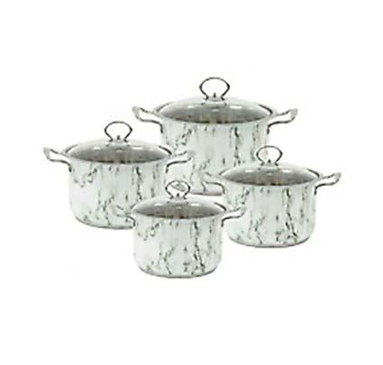 SQ Professional Gems Stainless Steel Stockpot Set 4pc Cookware with Lids