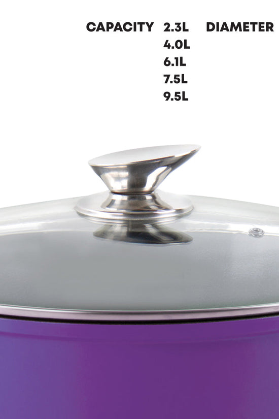 Durane Die Cast Purple Stock Pot Set 5Piece NonStick Cookware