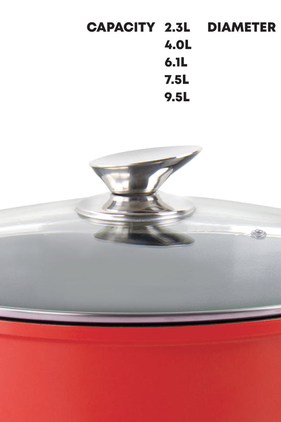 Durane Die Cast Stock Pot Set of 5 Red 2032 cm