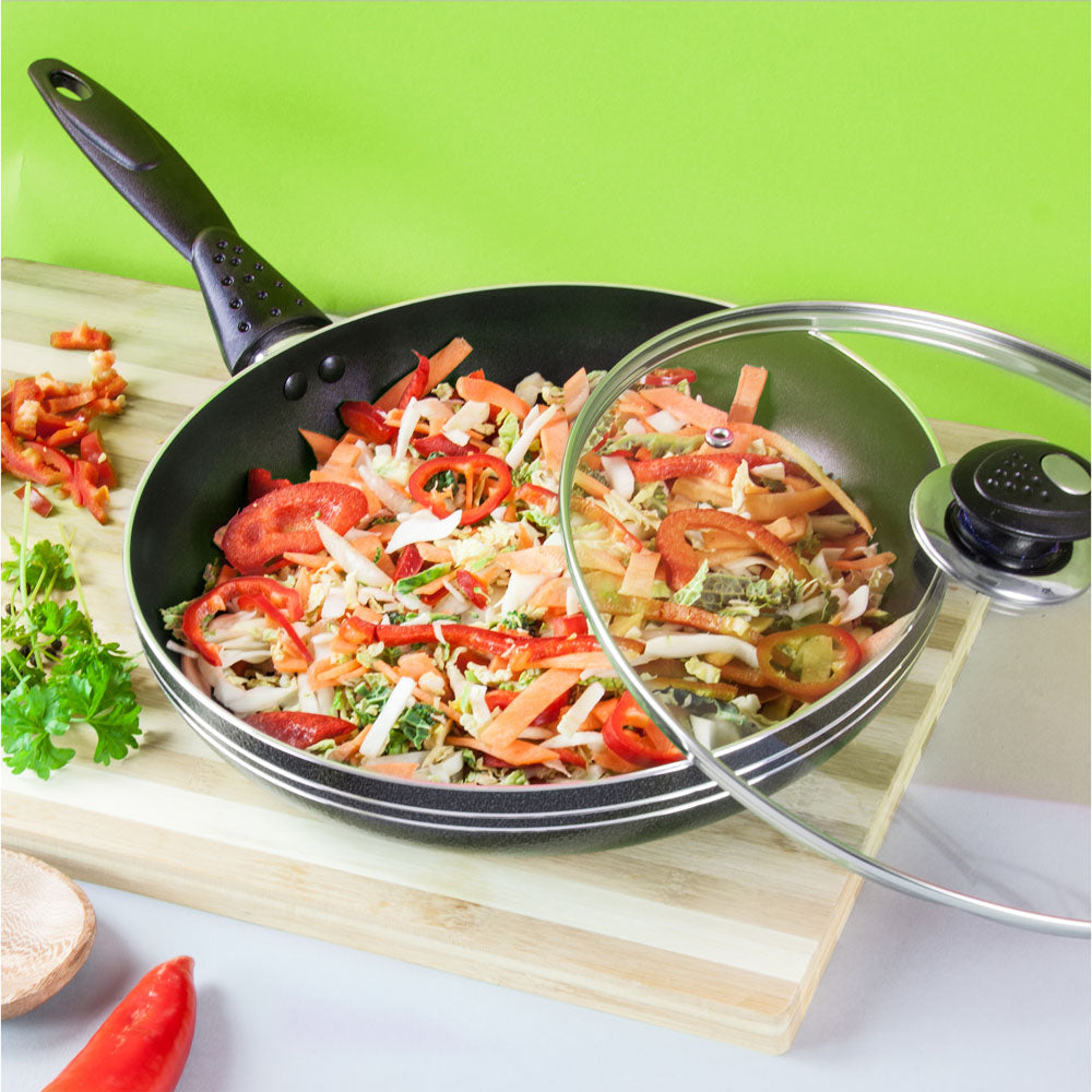 Una 22cm NonStick Frying Pan with Lid HighQuality Cookware