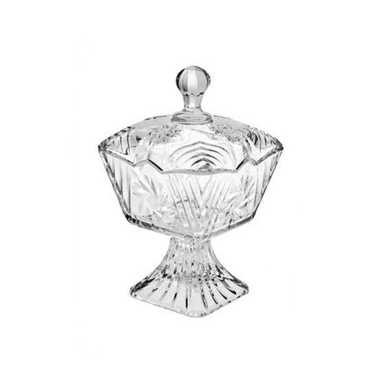 Stella Square Glass Candy Sweets Sugar Storage Bowl Jar with Lid 16 x 95 cm