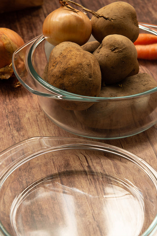 Durane 25L Round Tempered Glass Casserole with Lid