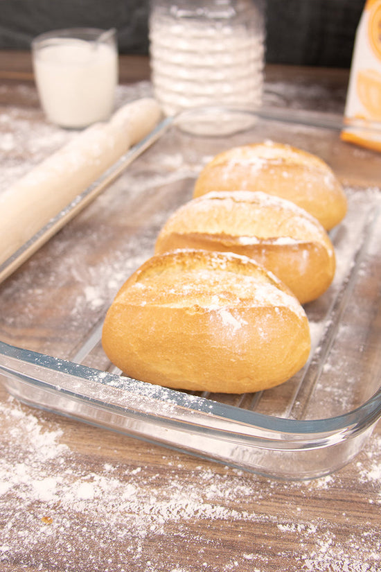 Durane Tempered Glass Ribbed Oven Roasting Tray Premium Quality 2L Capacity