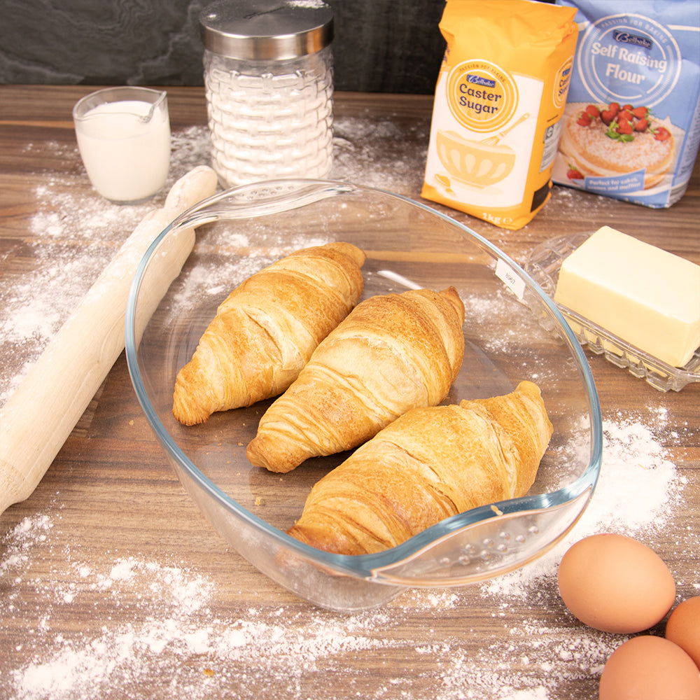 Durable Oval Tempered Glass Baking Dish 32 x 26cm