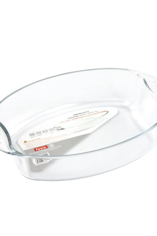 Durable Oval Tempered Glass Baking Dish 32 x 26cm