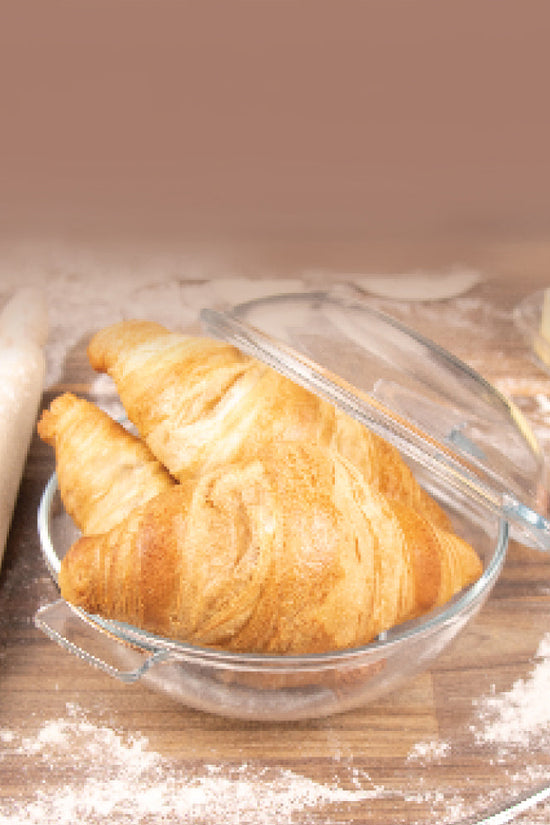 Durane 13L Tempered Glass Dough Bowl with Lid and Handles