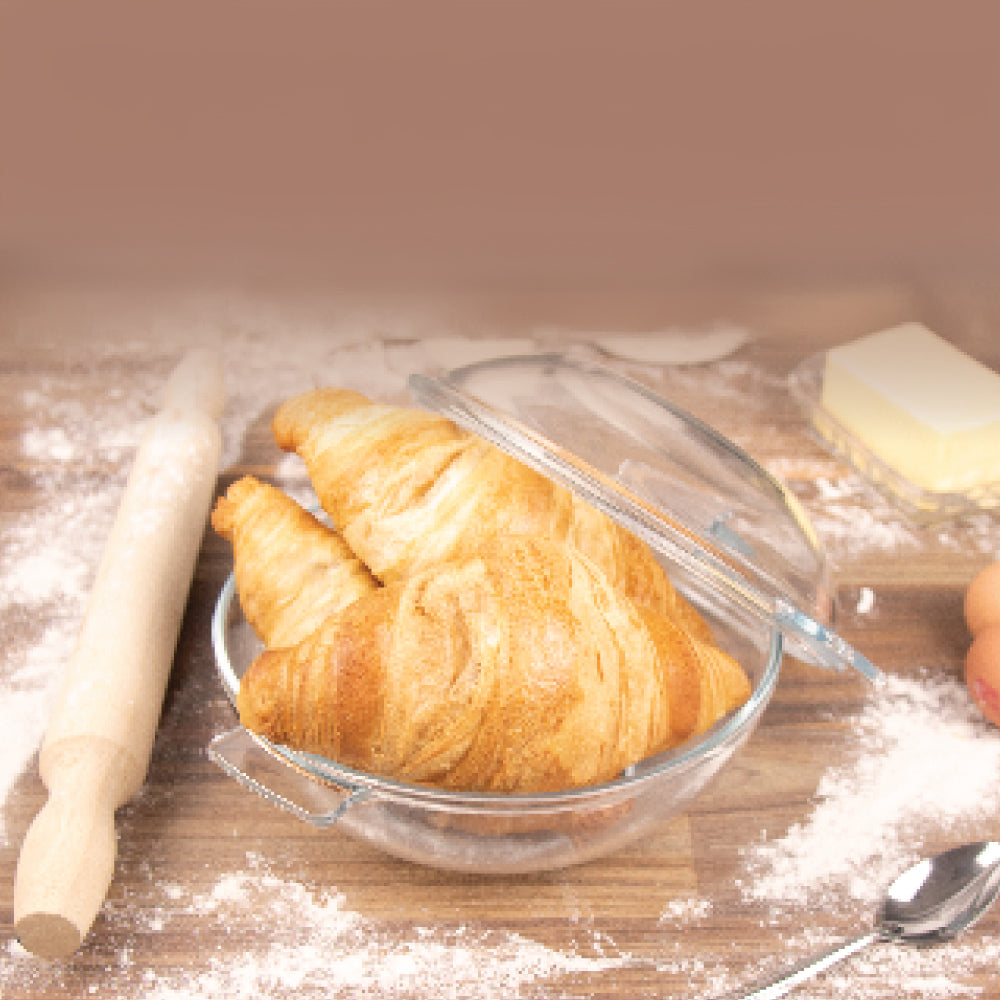 Durane 13L Tempered Glass Dough Bowl with Lid and Handles