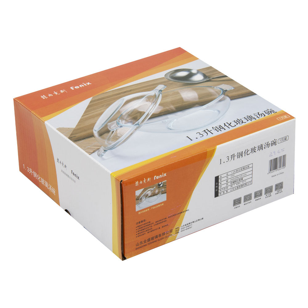 Durane 13L Tempered Glass Dough Bowl with Lid and Handles