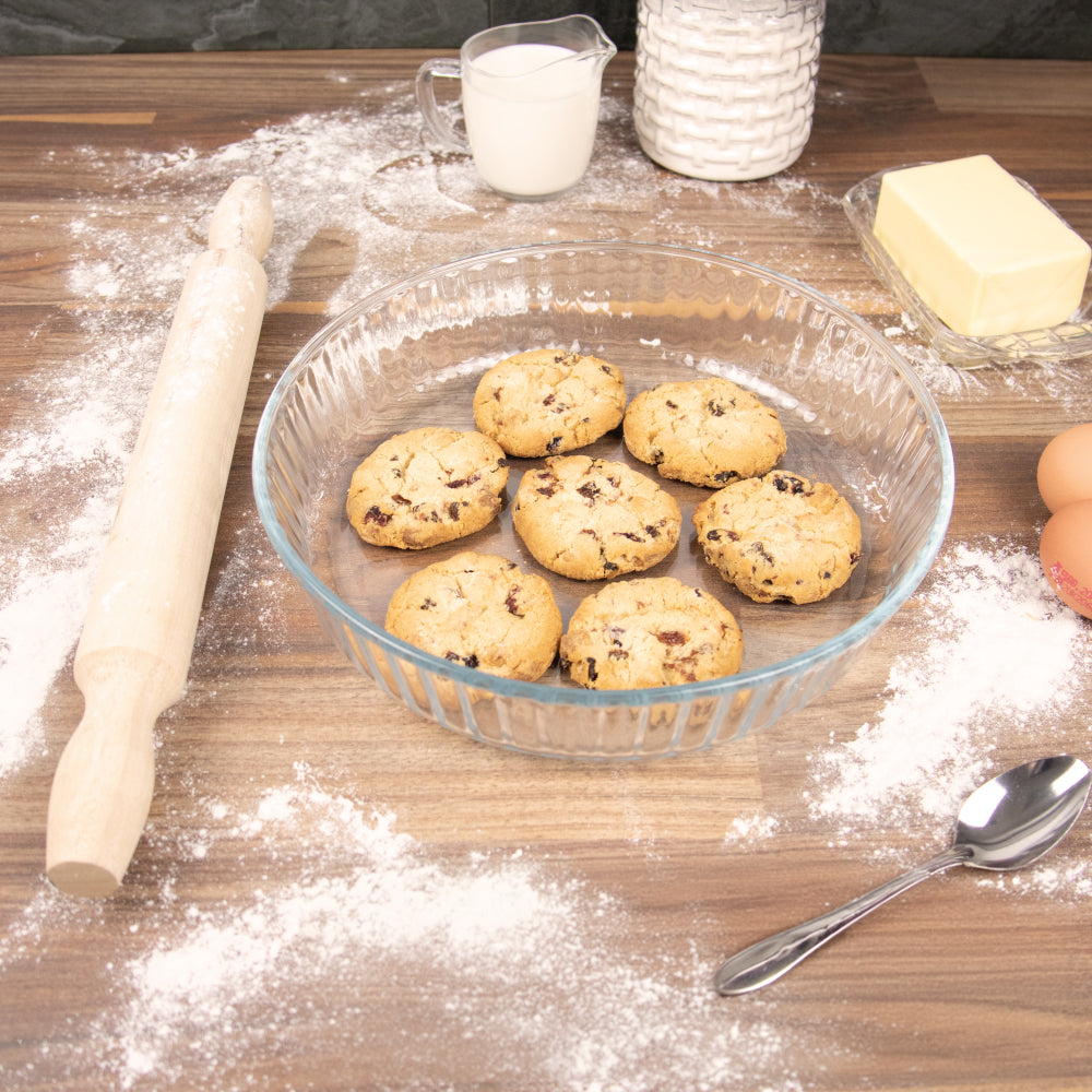 Durane Tempered Glass Round Flan Tray 2L Baking Cooking Dish