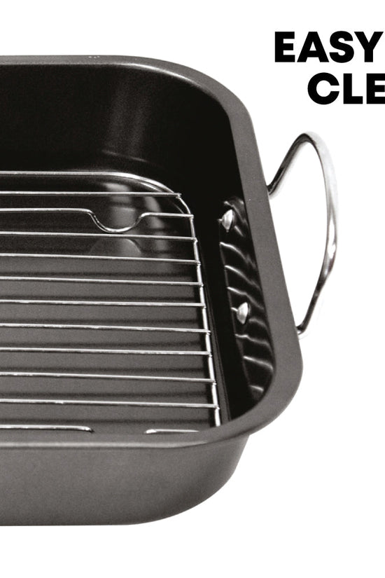 SQ Professional Non Stick Roasting Tray with Rack 35L Capacity