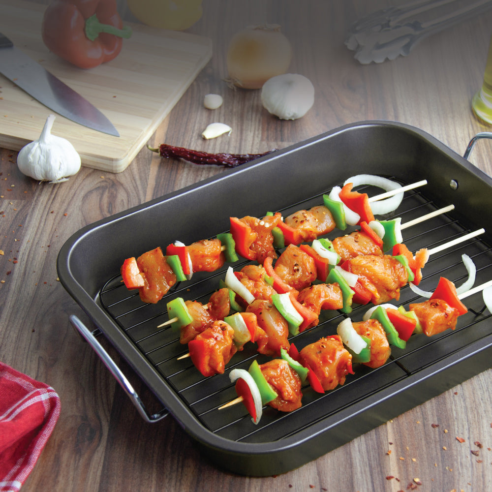 SQ Professional Non Stick Roasting Tray with Rack 35L Capacity