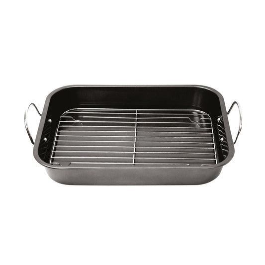 SQ Professional Non Stick Roasting Tray with Rack 35L Capacity
