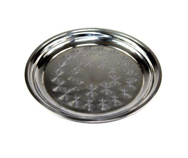 Durable Durane Stainless Steel Round Tray 50cm Elegant Serving Essential