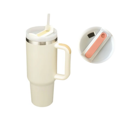 40oz Stainless Steel Travel Tumbler with Handle and Straw