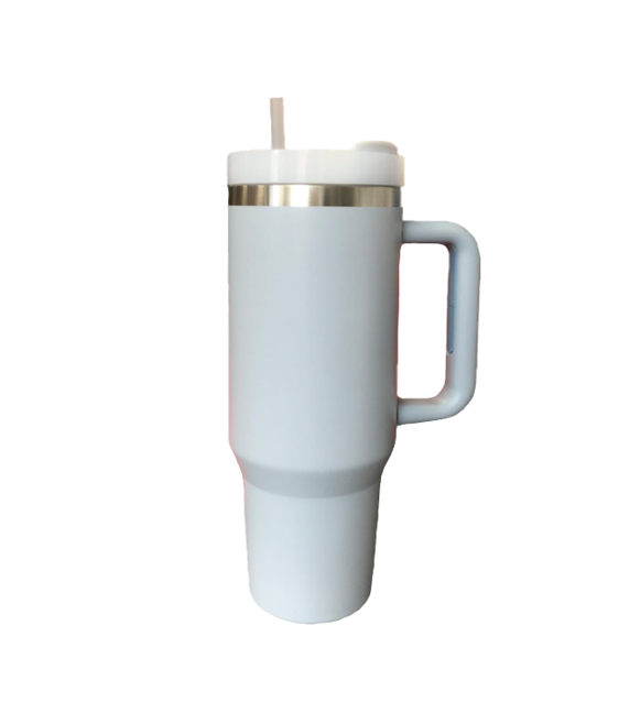 40oz Stainless Steel Travel Tumbler with Handle and Straw