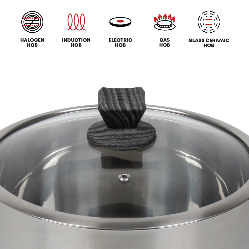 SQ Professional Lustro Touch Stainless Steel Cookware Set of 6 Black