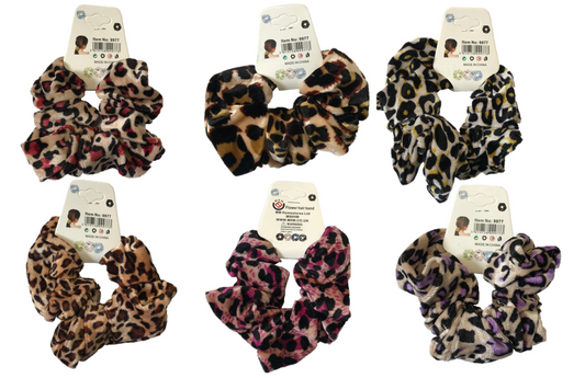 Leopard Print Hair Bobble Elastic Scrunchie 10 cm