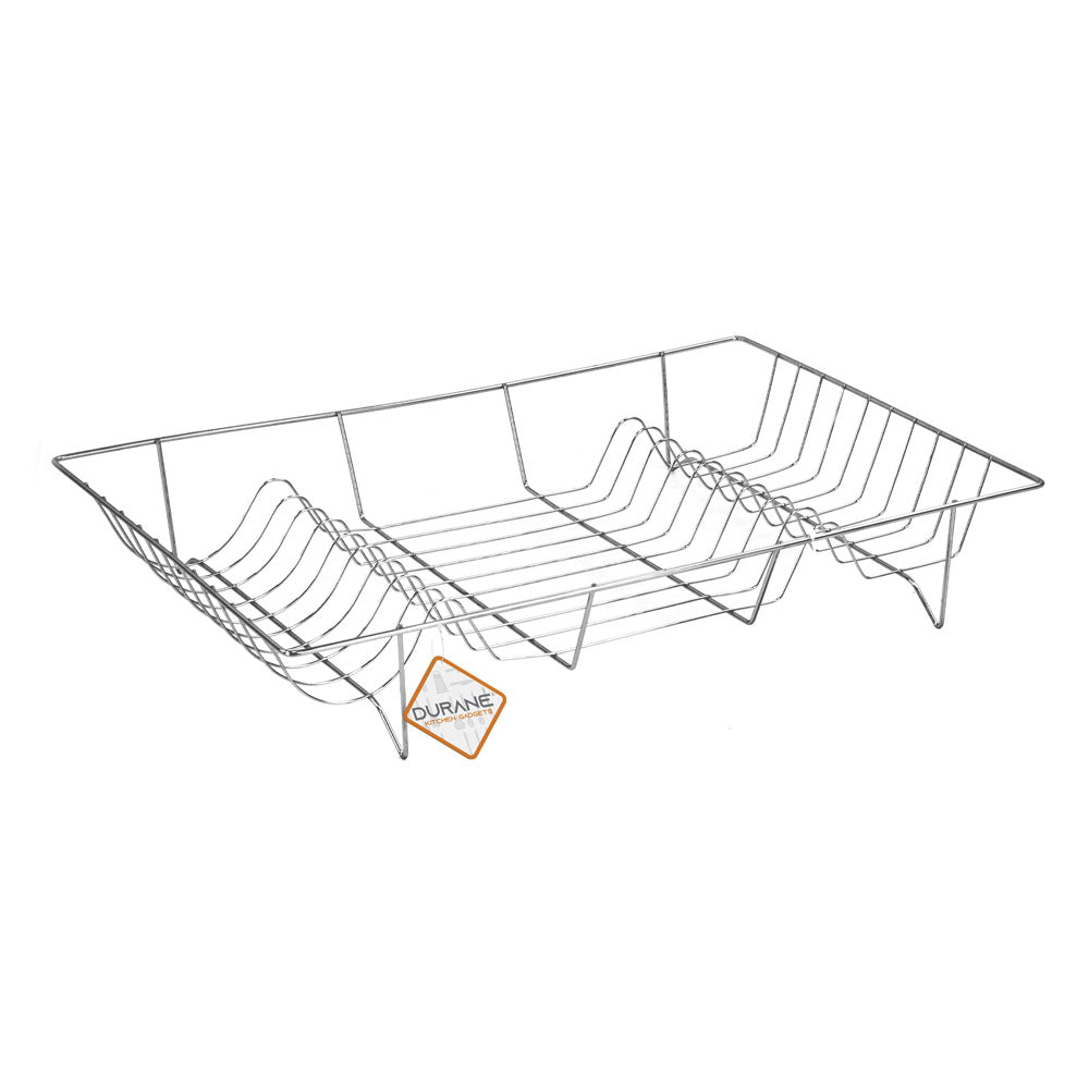 Durable Metal Chrome Kitchen Dish Drainer 48 x 32 x 8 cm