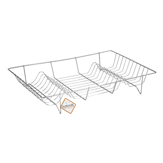Durable Metal Chrome Kitchen Dish Drainer 48 x 32 x 8 cm