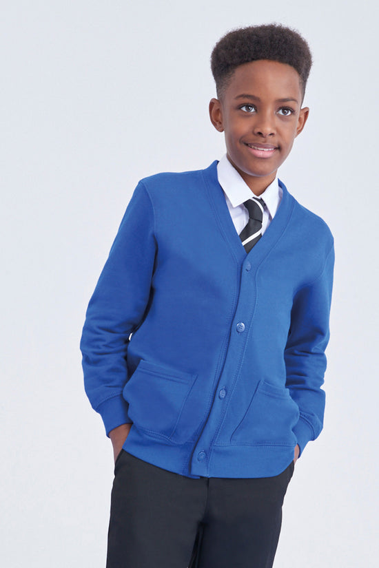 Kids Academy Cardigan Soft Cotton Button Fastening Patch Pockets