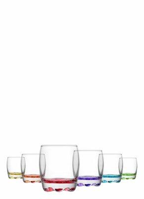 Adora Coloured Whisky Glasses Set Boxed Set of 6