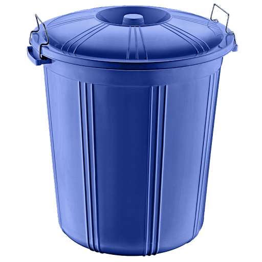 Durable 50 Litre Round Bin with Lid Assorted Colors