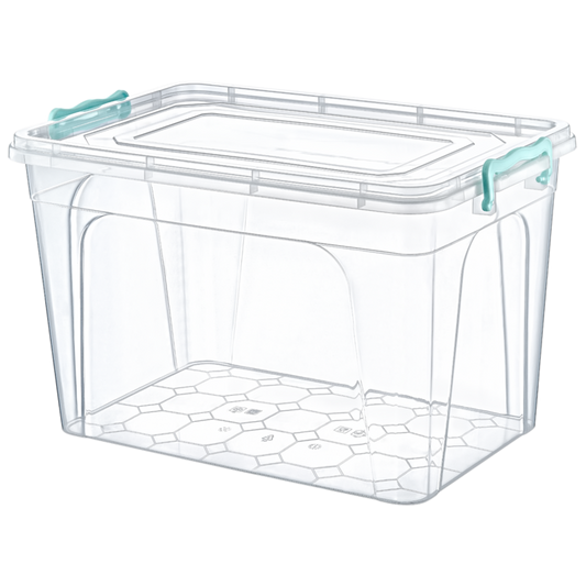 Durable Clear Storage Box 30 Litre Capacity