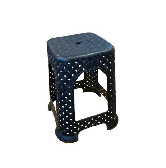 Modern Large Plastic Rattan Style Stool 44 x 27cm AK309