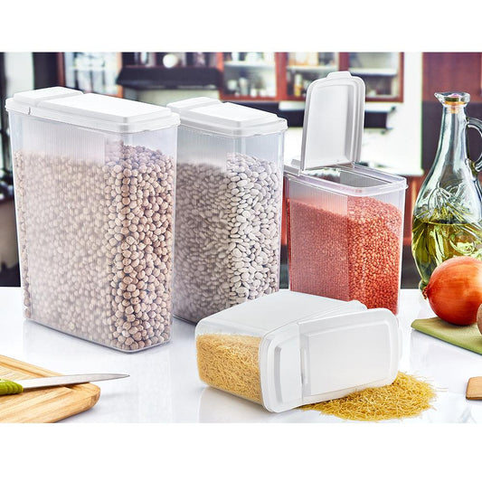 BeeHome 4 Litre Clear Plastic Food Storage Container Assorted Colors