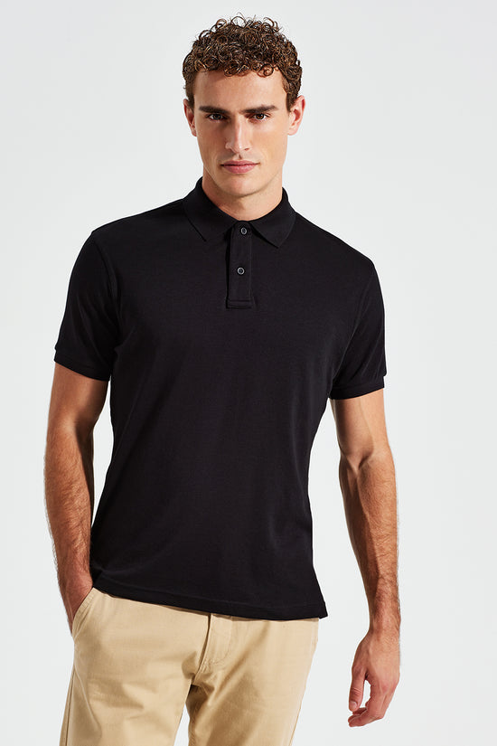 Mens Super Smooth Knit Polo Shirt Classic Fit Side Vents